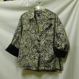 Mirror Image Cream Ivory/Black Swing button Jacket